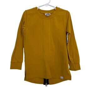 Posh Kiddos Mustard Yellow Long Sleeve Zipper Shirt Size 5